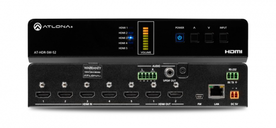 Switcher, 5x2, 4K/HDR, HDMI i gruppen AV-Teknik / Signalhantering / Bildvxlar hos Audiovision AB (AT-HDR-SW-52)