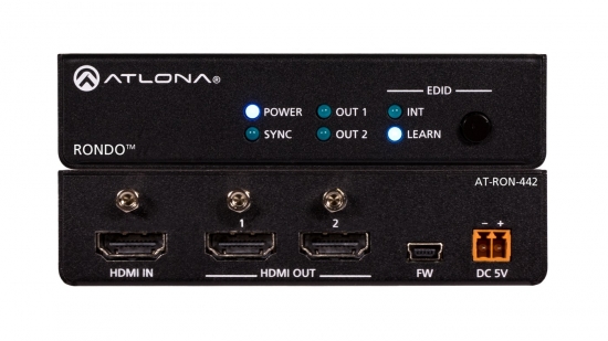 HDMI Distributionsfrstrkare 1:2 i gruppen AV-Teknik / Signalhantering / Distributionsfrstrkare hos Audiovision AB (AT-RON-442)