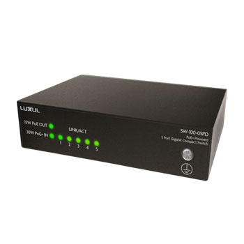 Gigabit Switch 5-Portar i gruppen Ntverk / Switchar / Omanagerade hos Audiovision AB (LUX-SW-100-05PD)