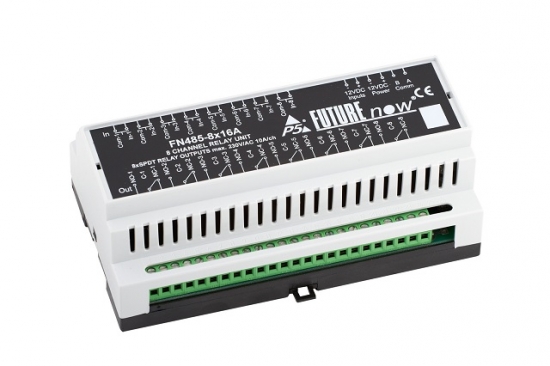 Relbox fr DIN-montage FN485 i gruppen AV-Teknik / Belysningsstyrning / Reler hos Audiovision AB (P5-FN485-8X16A)