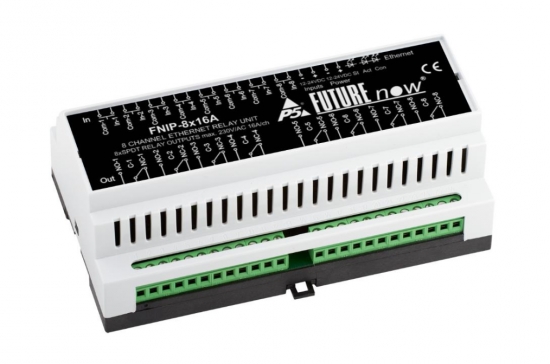 Relbox fr DIN-montage (8 kanaler) LAN i gruppen AV-Teknik / Belysningsstyrning / Reler hos Audiovision AB (P5-FNIP-8X16A)