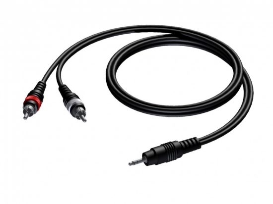 Stereo 3.5mm minitele till 2xRCA (hane-hane) i gruppen Installation / Kablage / Audio hos Audiovision AB (PRO-CAB711)