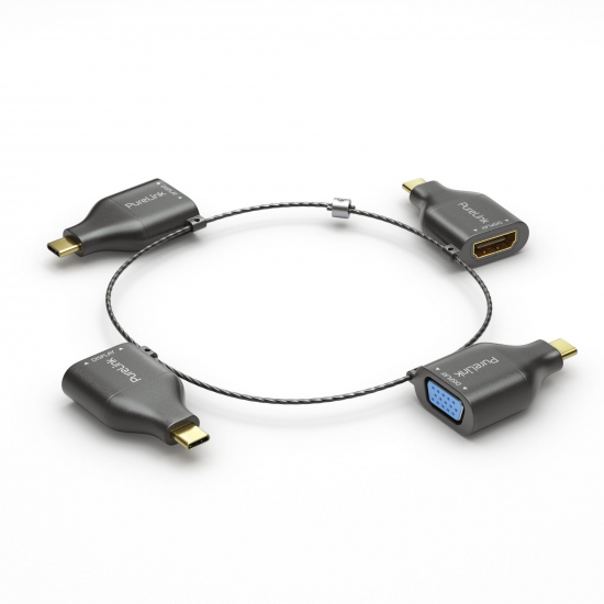 Adapterring USB-C - HDMI, VGA, DP, mDP i gruppen Installation / Kontaktdon & Adapters / Adapterringar hos Audiovision AB (PU-IQ-AR300)