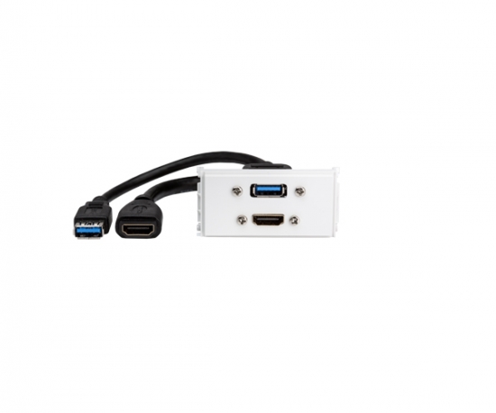 Uttagspanel - HDMI + USB i gruppen Installation / Uttagssystem / Lsa uttag CYB hos Audiovision AB (SU-110-146)