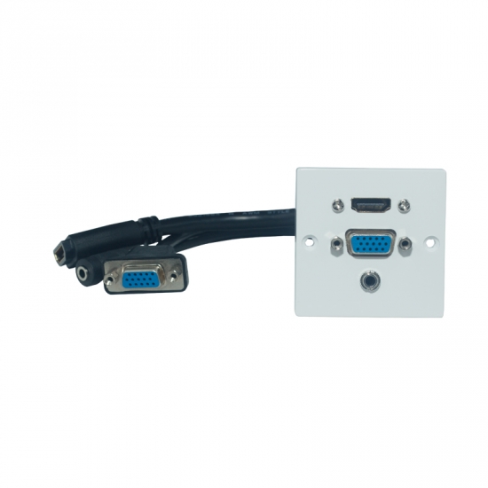 Uttagspanel VGA + 3.5mm + HDMI i gruppen Installation / Uttagssystem / Lsa uttag Exxact hos Audiovision AB (SUP-WP-EU-012)