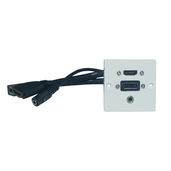 Uttagspanel HDMI + DisplayPort + 3.5mm i gruppen Installation / Uttagssystem / Lsa uttag Exxact hos Audiovision AB (SUP-WP-EU-015)