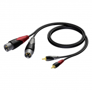 Signalkabel 2 x XLR hane - 2 x RCA hane