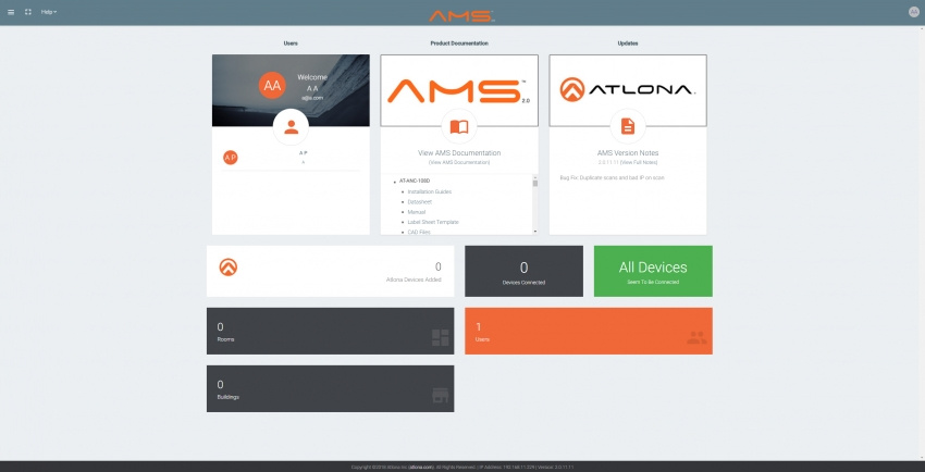 Atlona Management System AMS 2.0