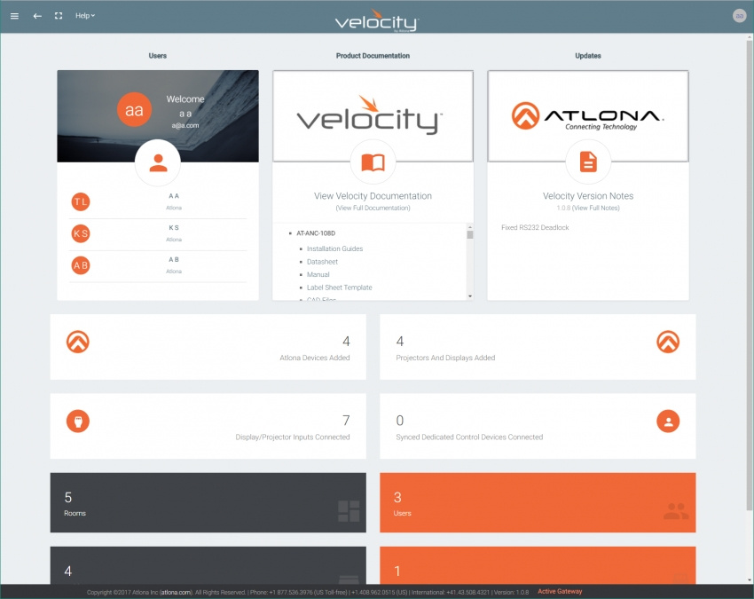 VeloCity Kontrollprocessor/Gateway