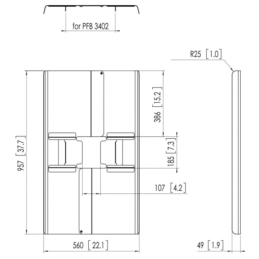 PFA 9120 - Bakstycke universal (Portrait)
