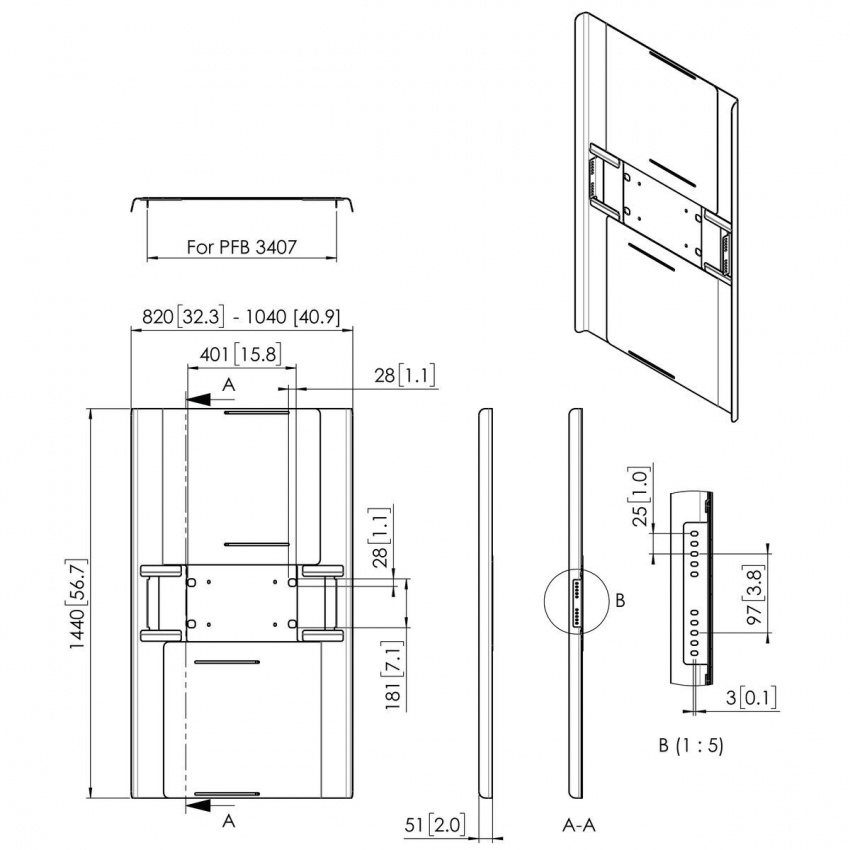 PFA 9160 - Bakstycke universal (Portrait