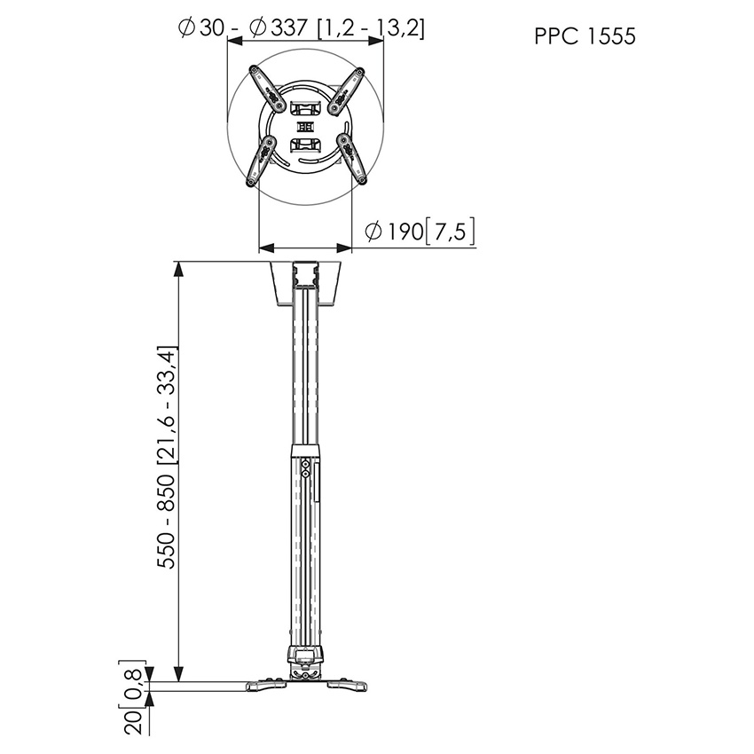 PPC 1555W - Projektorf�ste f�r tak