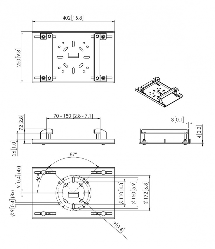 PUA 9516 - Balkf�ste 150-300mm