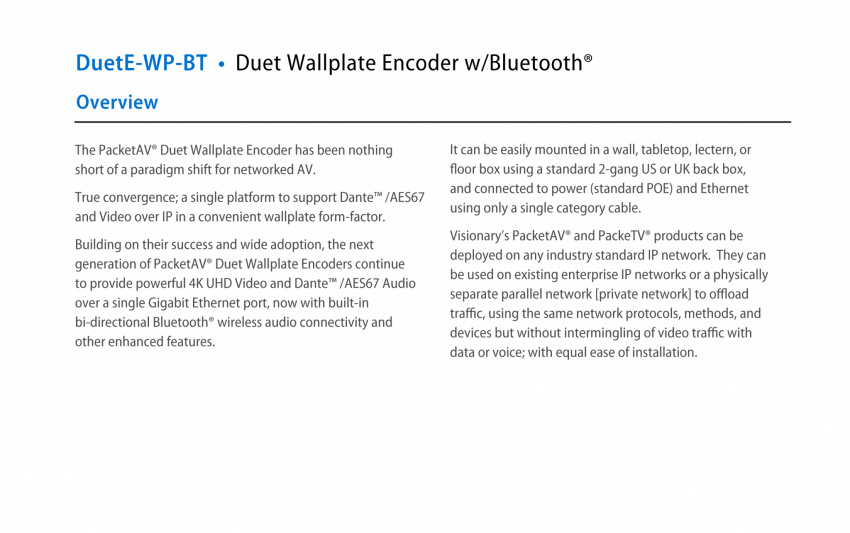 4 Serien - Encoder DuetE-WP-BT