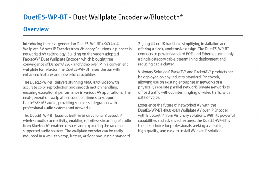 5 Serien - Encoder DuetE5-WP-BT