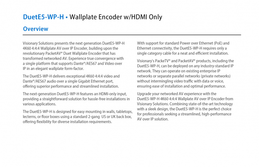 5 Serien - Encoder DuetE-WP-H