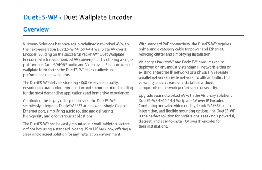 5 Serien - Encoder DuetE5-WP