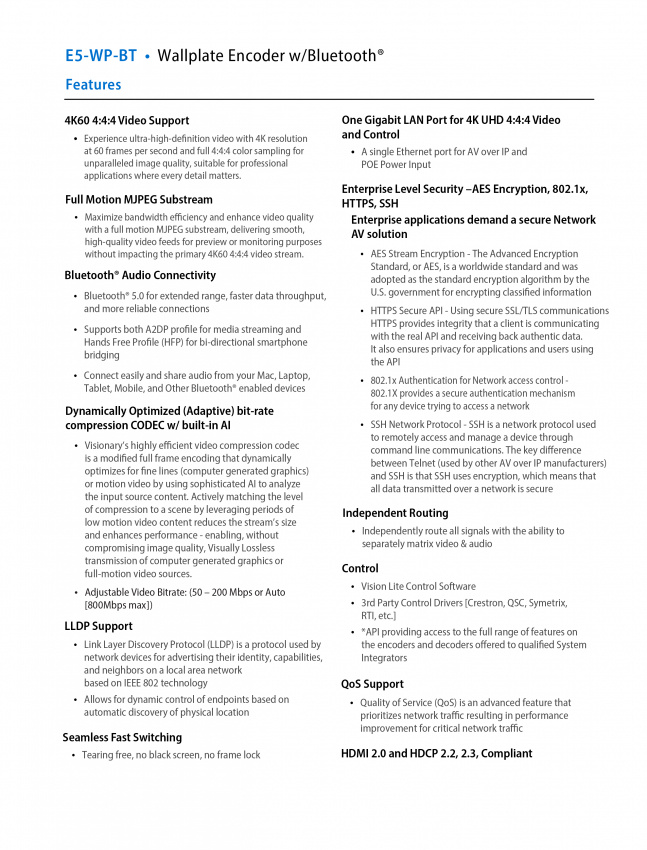 5 Serien - Encoder E5-WP-BT