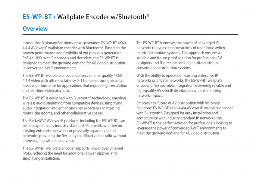 5 Serien - Encoder E5-WP-BT