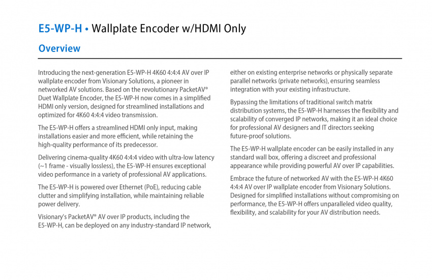 5 Serien - Encoder E5-WP-H