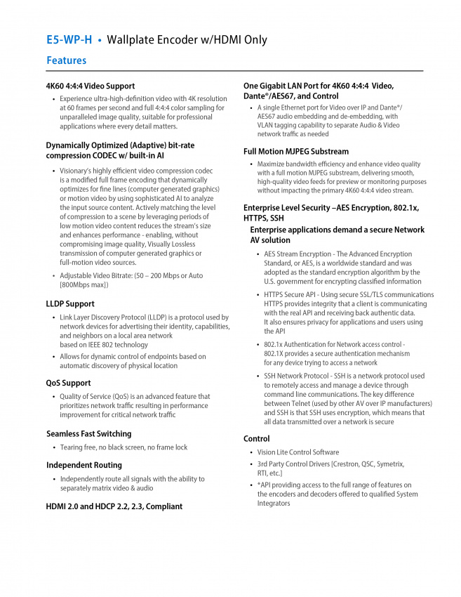5 Serien - Encoder E5-WP-H